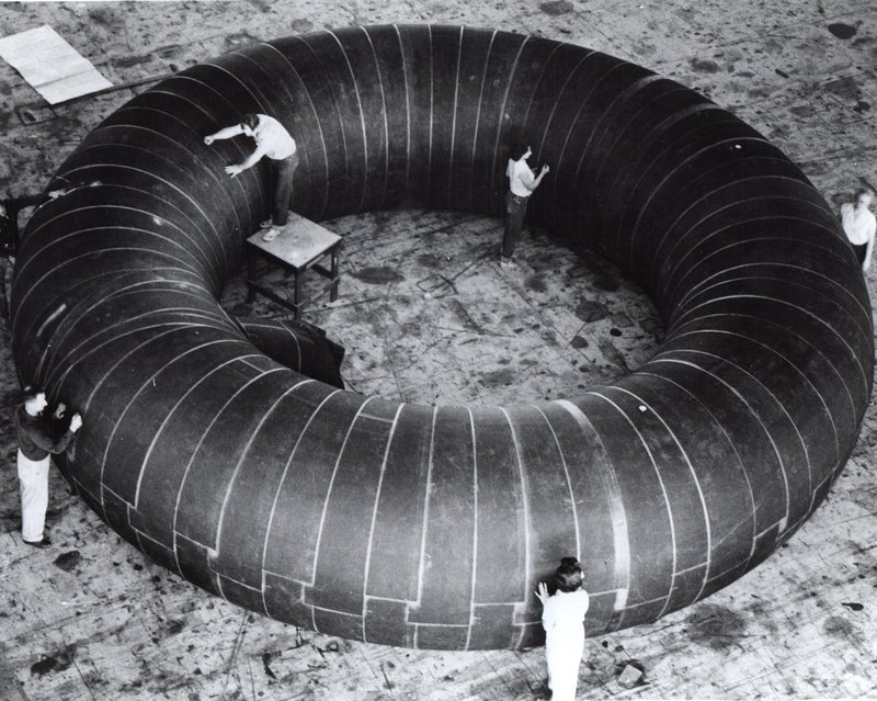 Toroid inflatable station concept during testing (NASA 1961)
